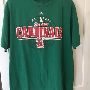 St. Louis Cardinals Green Cotton Tee Size Large